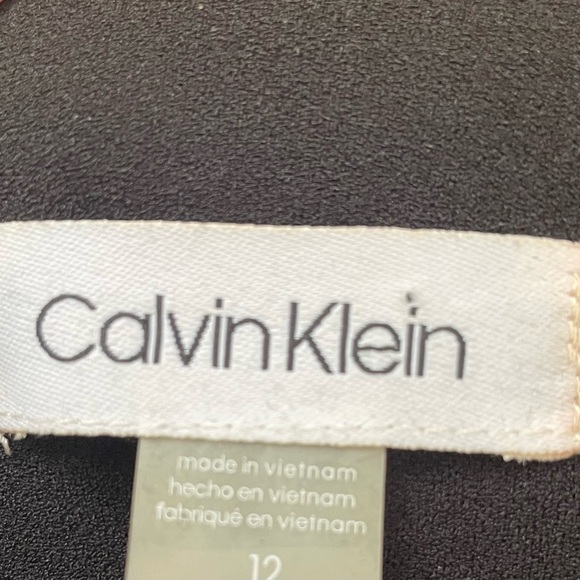 Calvin Klein CK Women’s Cap Sleeve Ruched Notched Neck Sheath Black Dress - Picture 9 of 10